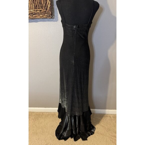 Vintage JS Boutique Ruffle Dress Gradient Silver Black Whimsigoth 10 Costume - Picture 9 of 16